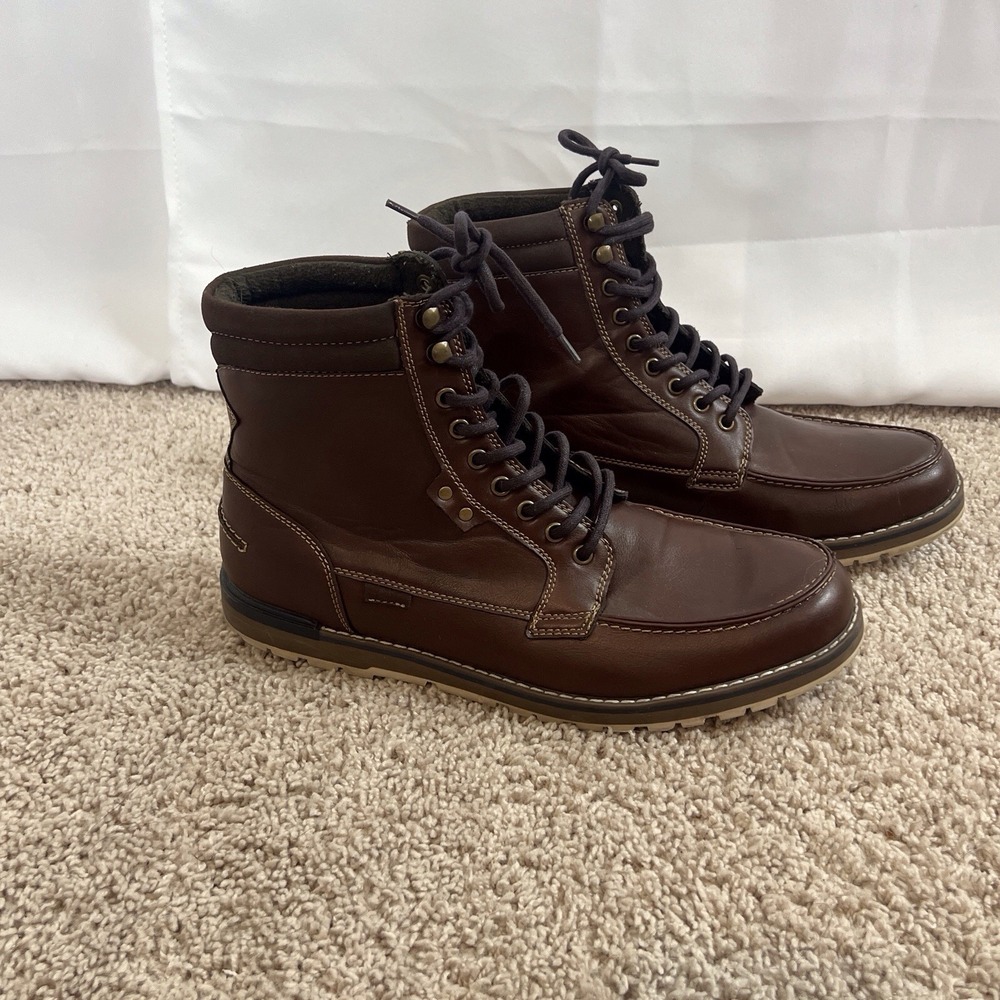 Target High Top Brown Faux‎ Leather Lace Up Casual Boots Men's Size 13 - Picture 4 of 7